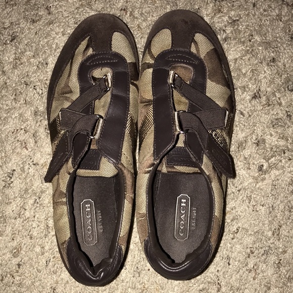 🖤COACH KYRA NO-TIE BROWN MONOGRAM C FASHION SNEAKERS SIZE 7-7.5🖤 - Picture 5 of 12